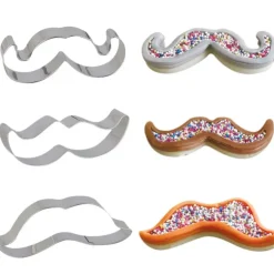 Cerf Dellier Lot de 3 emporte-pièces moustaches en inox Discount