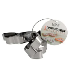 Cerf Dellier Lot de 3 emporte-pièces moustaches en inox Discount