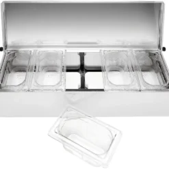 Cerf Dellier Matfer condibox avec 5 bacs GN 1/9 cristal New