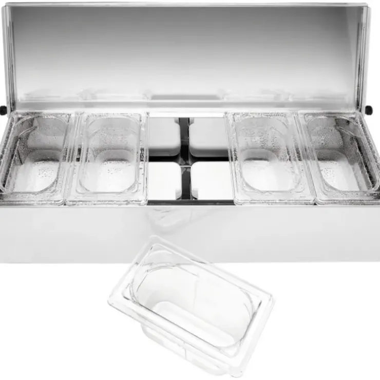 Cerf Dellier Matfer condibox avec 5 bacs GN 1/9 cristal New