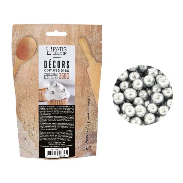 Cerf Dellier Maxi perles argentées comestibles Ø 8 mm 350 g Sale