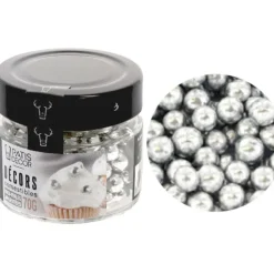 Cerf Dellier Maxi perles  argentées comestibles Ø 8 mm 70 g Outlet