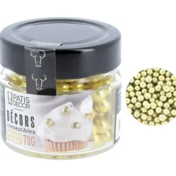 Cerf Dellier Maxi perles dorées comestibles Ø 8 mm 70 g