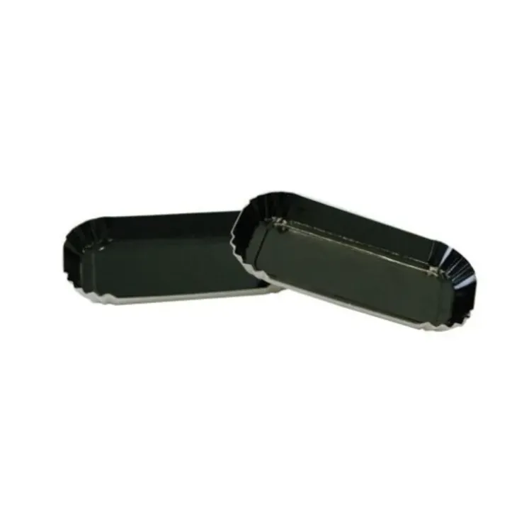 Cerf Dellier Mini assiette carton rectangle noire 4 x 8 cm (x100) Clearance