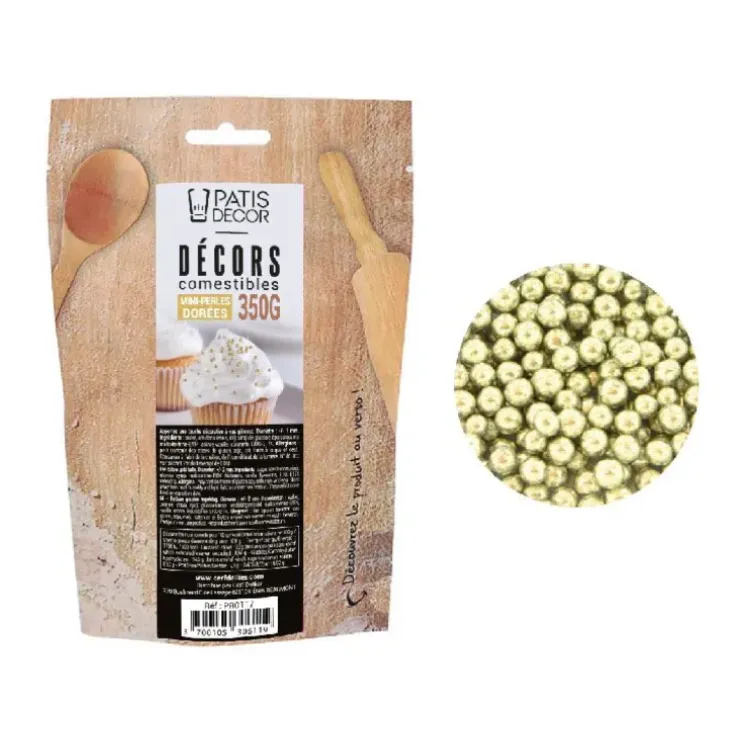 Cerf Dellier Mini perles dorées comestibles Ø 2 mm 350 g Clearance