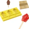 Cerf Dellier Moule à esquimaux silicone Cupcake + 50 bâtons