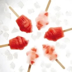 Cerf Dellier Moule à esquimaux silicone Cupcake + 50 bâtons