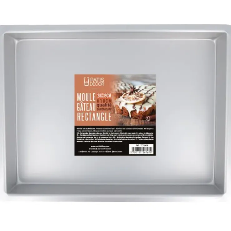 Cerf Dellier Moule à gâteau rectangulaire 28 x 39 cm H 7,6 cm Discount