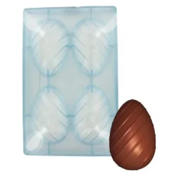 Cerf Dellier Moule chocolat 2 oeufs rayés 10 cm Discount