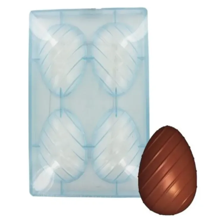 Cerf Dellier Moule chocolat 2 oeufs rayés 10 cm Discount
