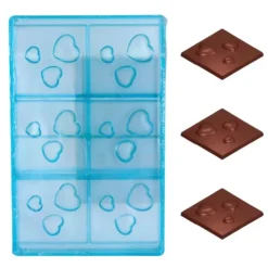 Cerf Dellier Moule chocolat Carrés 3 coeurs Discount