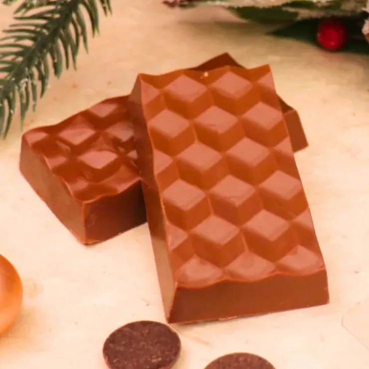 Cerf Dellier Moule chocolat en 3 parties 4 mini tablettes 3D Discount