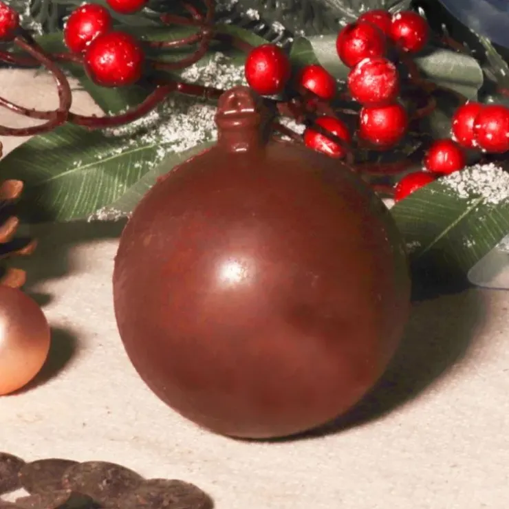 Cerf Dellier Moule chocolat en 3 parties Boules de Noël lisses Patisdécor Online