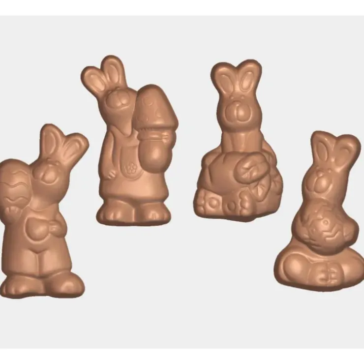 Cerf Dellier Moule friture en chocolat petits lapins 4 g