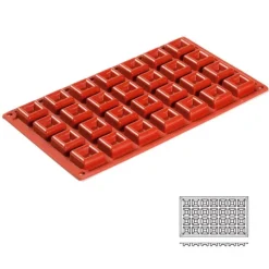 Cerf Dellier Moule silicone 28 mini savarins carrés Discount