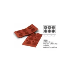 Cerf Dellier Moule silicone 6 petits Kouglofs New