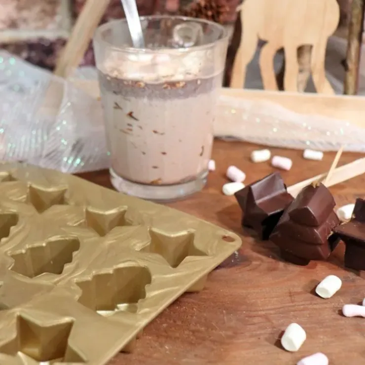 Cerf Dellier Moule sucette chocolat de Noël Hot