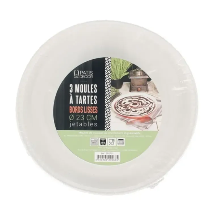 Cerf Dellier Moules à tartes jetables 23 cm Patisdécor (x3) Sale