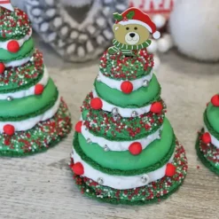 Cerf Dellier Ourson avec bonnet de Noël sur pique (x50) New