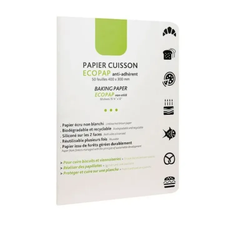 Cerf Dellier Papier de cuisson EcoPap anti-adhérent 40 x 30 cm (x 50 feuilles) Hot