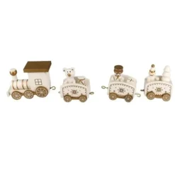 Cerf Dellier Petit train de Noël blanc sur pique