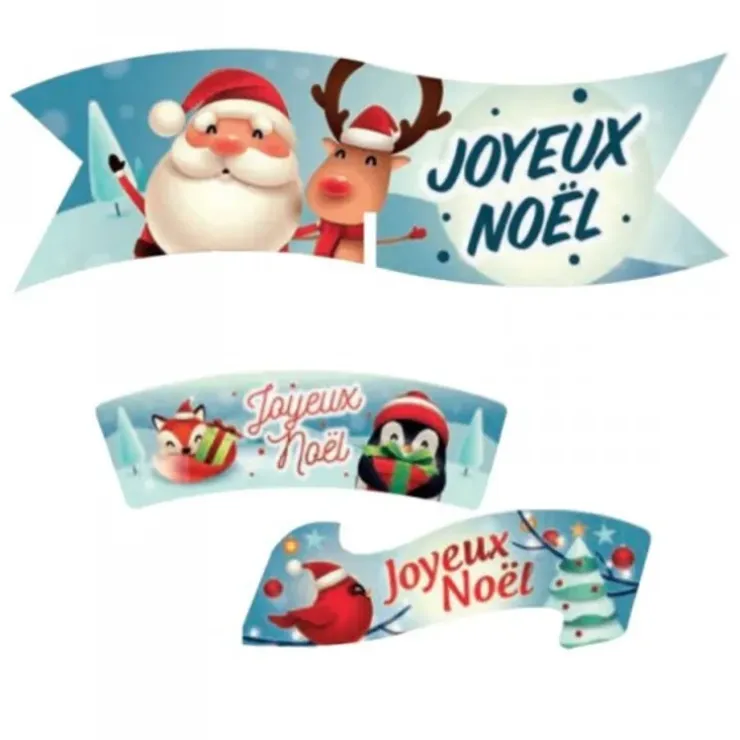 Cerf Dellier Plaquette azyme Joyeuses Noël assorties (x24) New