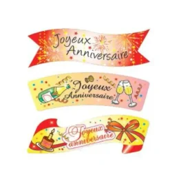Cerf Dellier Plaquette azyme Joyeux Anniversaire assorties (x24) Hot