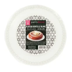 Cerf Dellier Plateau dentelle rond blanc Online