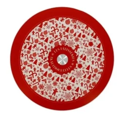 Cerf Dellier Plateau tournant verre Noël 28 cm Sale