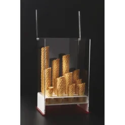 Cerf Dellier Porte-cornets à glace vertical 12 trous de 35 mm avec couvercle articulé Sale