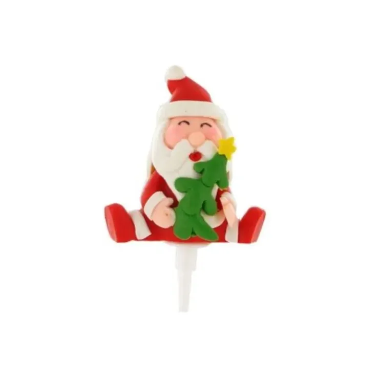 Cerf Dellier Père Noël et Sapin sur pique New