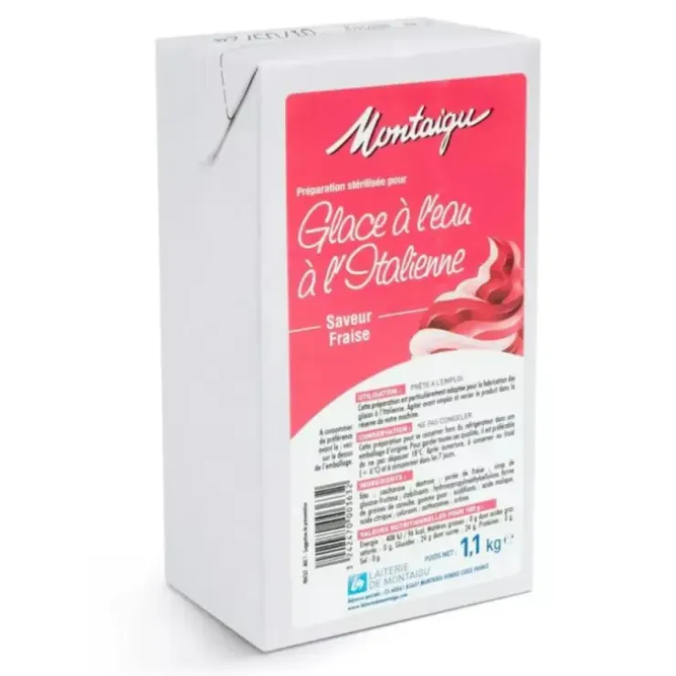 Cerf Dellier Préparation stérilisée pour glace à l'eau à l'italienne - saveur fraise - 1,1 kg Discount