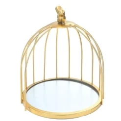 Cerf Dellier Présentoir cage à oiseaux doré 21 cm Best