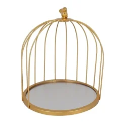 Cerf Dellier Présentoir cage à oiseaux doré 25 cm Sale