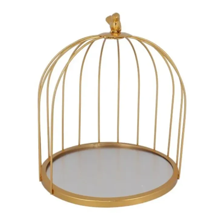 Cerf Dellier Présentoir cage à oiseaux doré 25 cm Sale