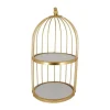Cerf Dellier Présentoir cage à oiseaux doré 2 étages 20 cm Best