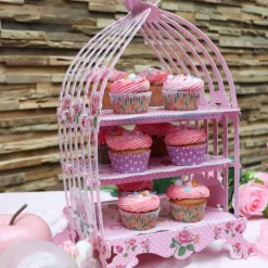 Cerf Dellier Présentoir cage à oiseaux rose Outlet