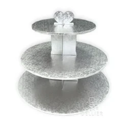 Cerf Dellier Présentoir cupcakes argent rond Clearance