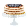 Cerf Dellier Présentoir gâteau blanc broderie Ø 35 cm Best