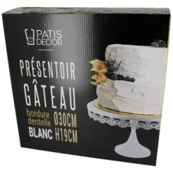 Cerf Dellier Présentoir gâteau blanc broderie Ø 30 cm Online
