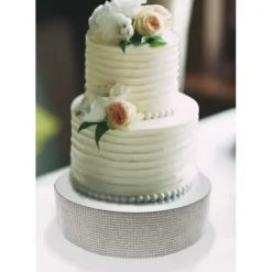 Cerf Dellier Présentoir gâteau effet miroir et contour en strass 20 cm Online
