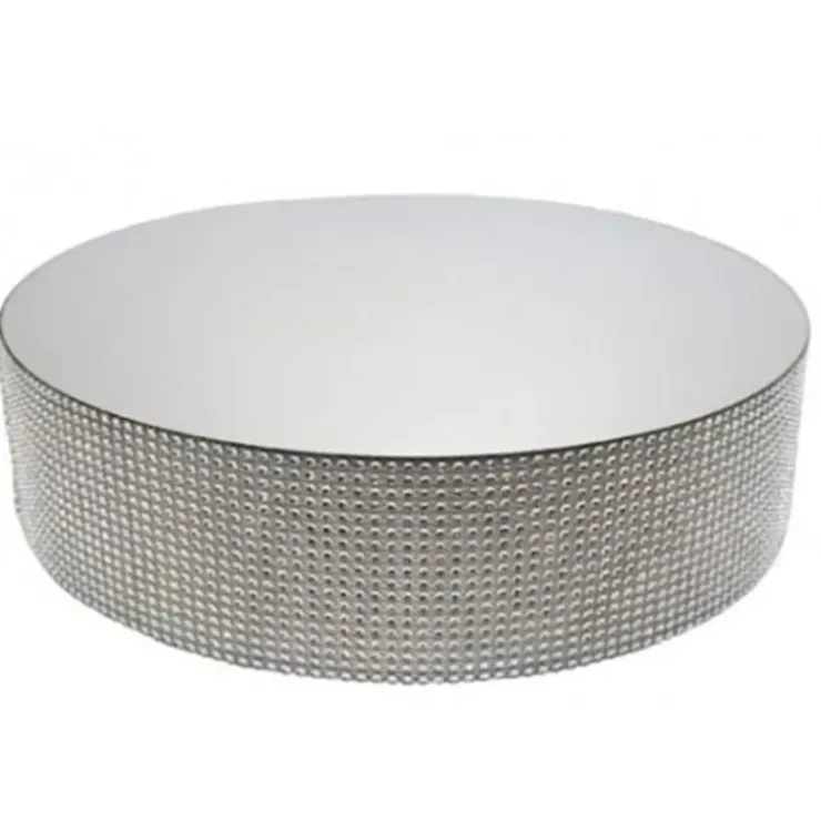 Cerf Dellier Présentoir gâteau effet miroir et contour en strass 35 cm