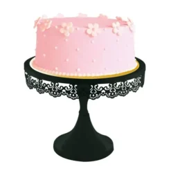 Cerf Dellier Présentoir gâteau noir broderie Ø 23 cm Clearance