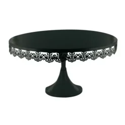 Cerf Dellier Présentoir gâteau noir broderie Ø 35 cm Clearance