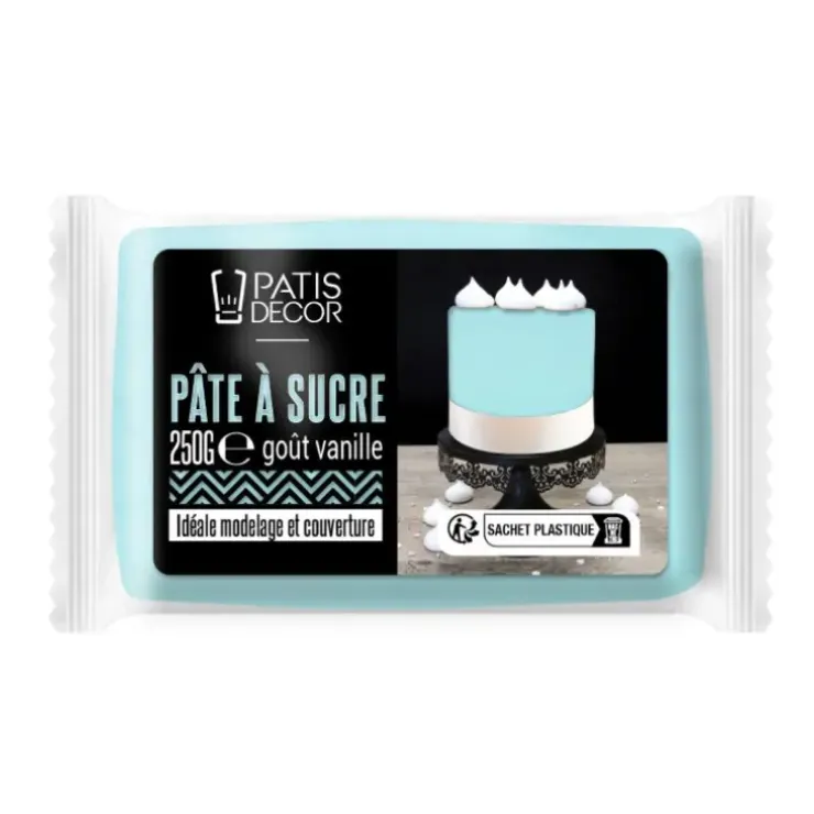 Cerf Dellier Pâte à sucre bleu ciel 250 g - DDM 12/24 Discount