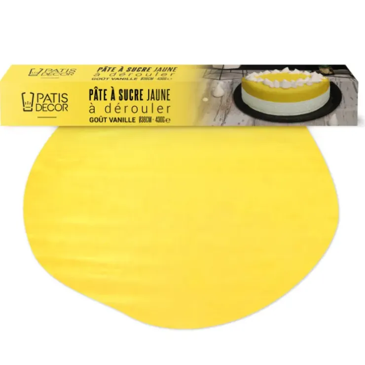Cerf Dellier Pâte à sucre jaune étalée
