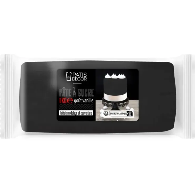 Cerf Dellier Pâte à sucre noire 1 kg Hot