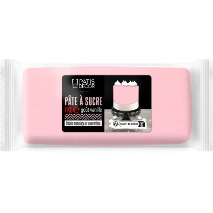 Cerf Dellier Pâte à sucre rose 1 kg - DDM 11/24 Clearance