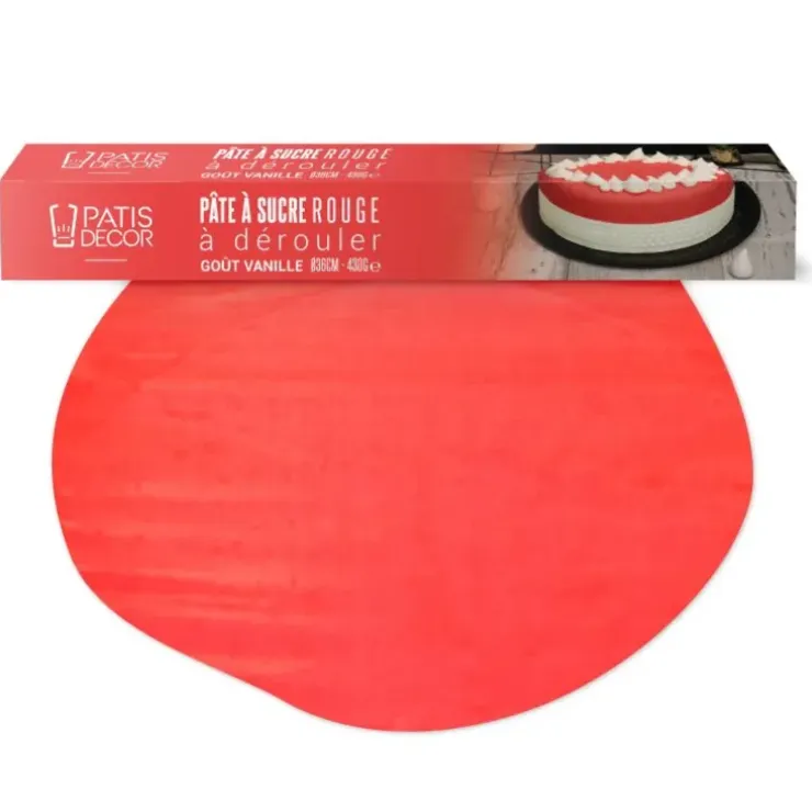 Cerf Dellier Pâte à sucre rouge étalée - DDM 06/24
