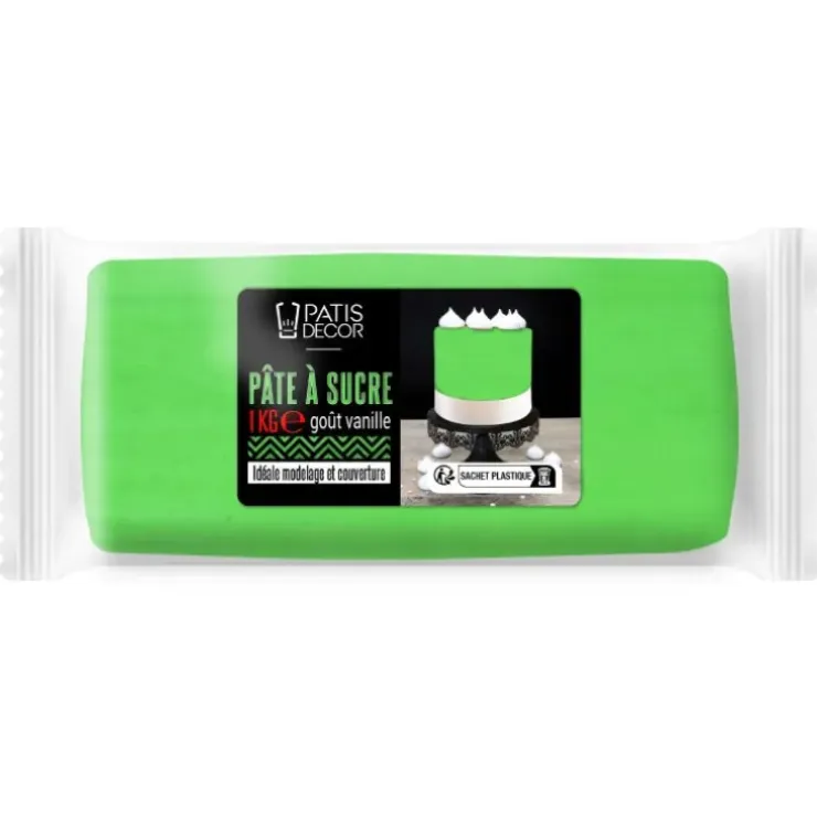 Cerf Dellier Pâte à sucre verte 1 kg - DDM 12/24 Clearance